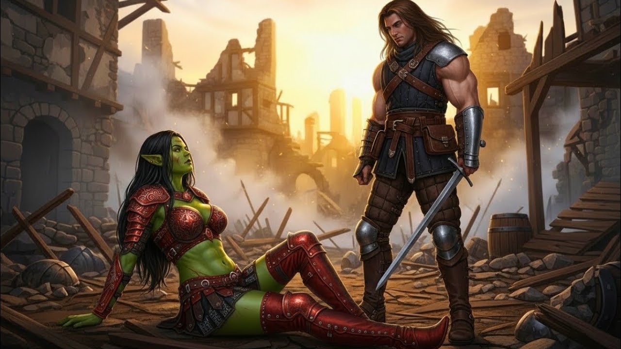 Human Veteran Was Sitting in a Bar Chair — Until an Orc Princess Confronted him Fiercely