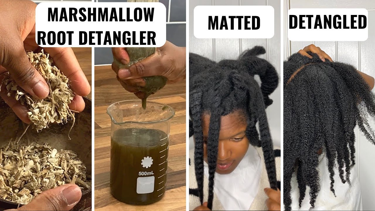 DIY Marshmallow Root Detangler for 3 months old matted 4c hair | Postpartum Shedding| LimitlessBloom