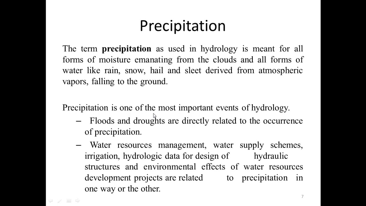 Hydrology Lecture 8 Precipitation,forms of precipitation,factors influencing precipitation formation