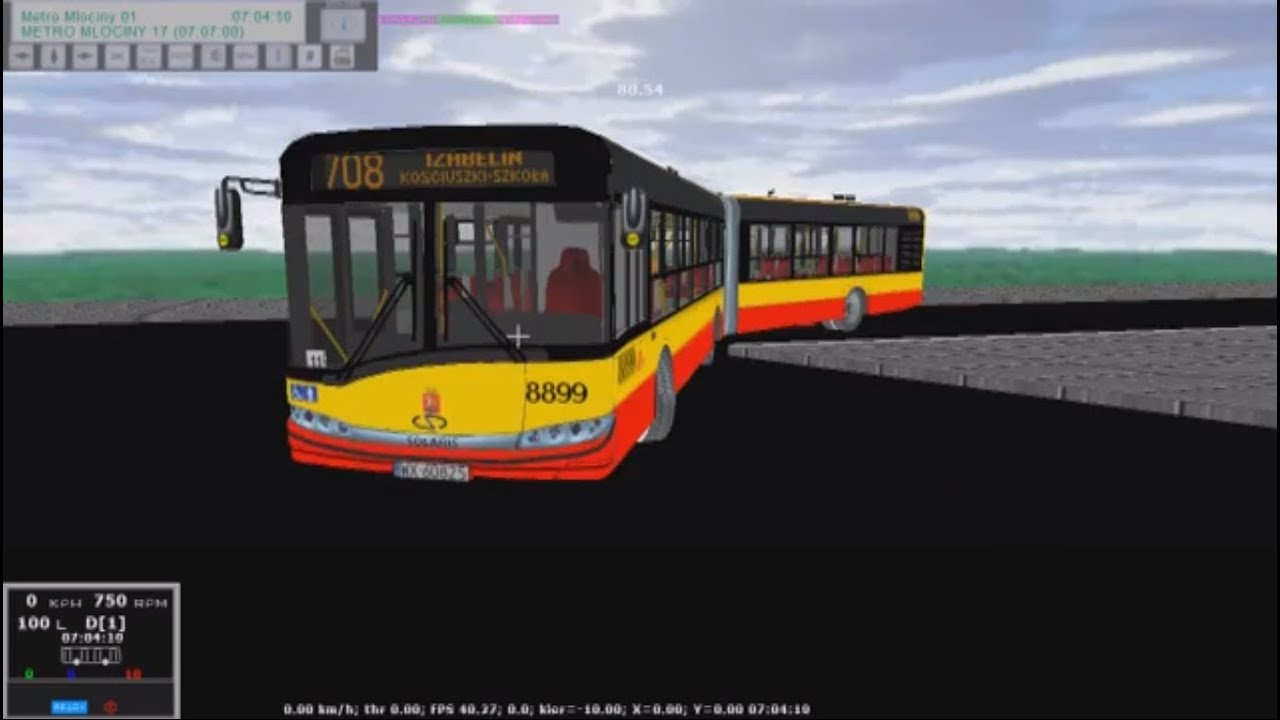 VirtualBus- Warszawa, linia 708 (Solaris Urbino 18 MZA W-wa #8899)