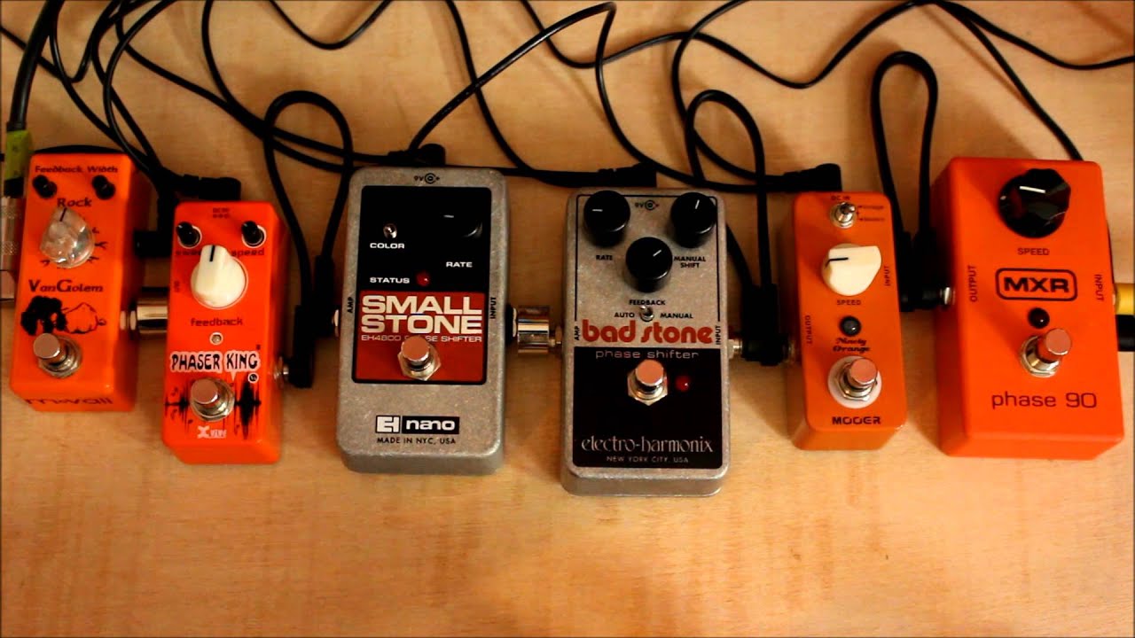 MXR Phase 90 vs. Mooer Ninety Orange vs. EH Bad Stone vs. EH Small Stone vs. Movall Phase vs. XVive