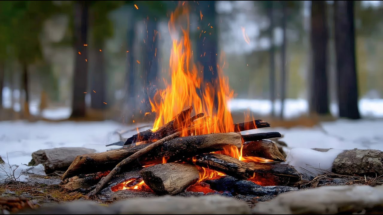 Winter Silence Broken by Fire | Deep Relaxation & Restful Sleep