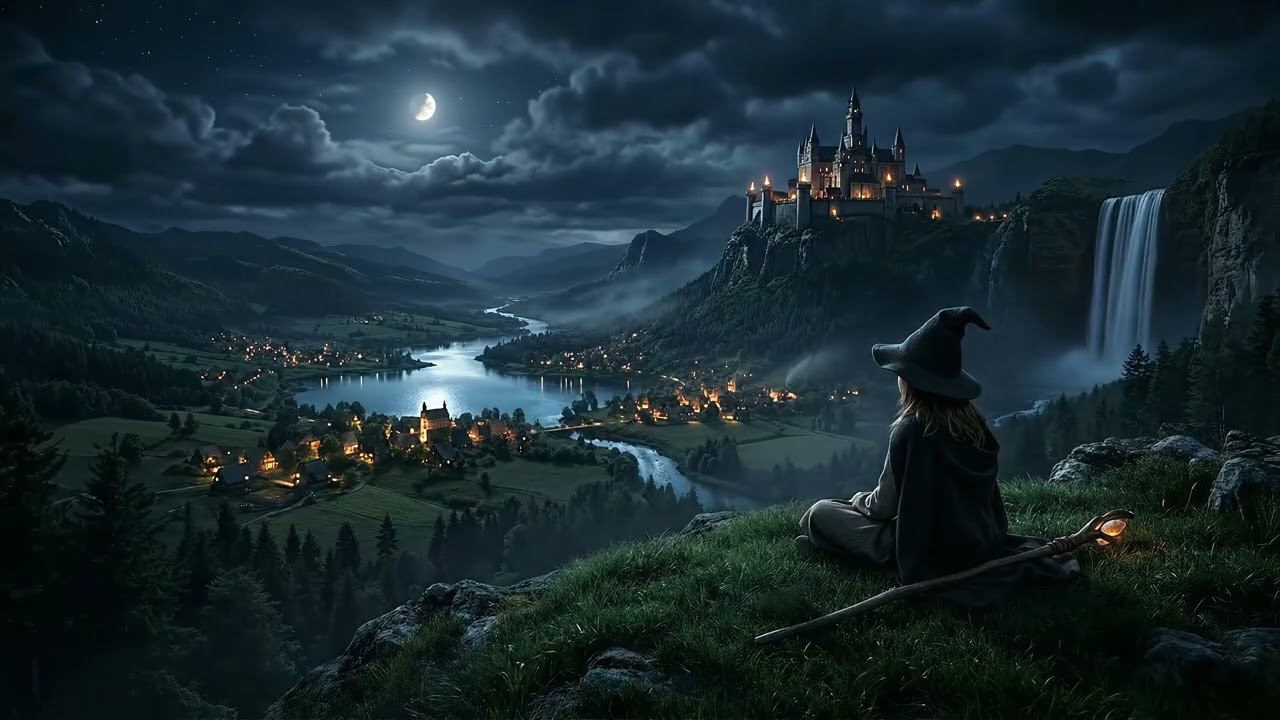 Little Witch Sitting Alone by the Candlelight