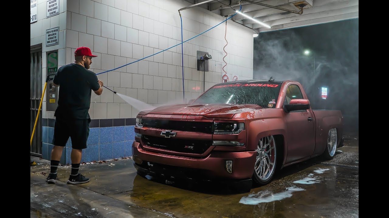Bagged Silverado Out For A Late Night Drive!!!