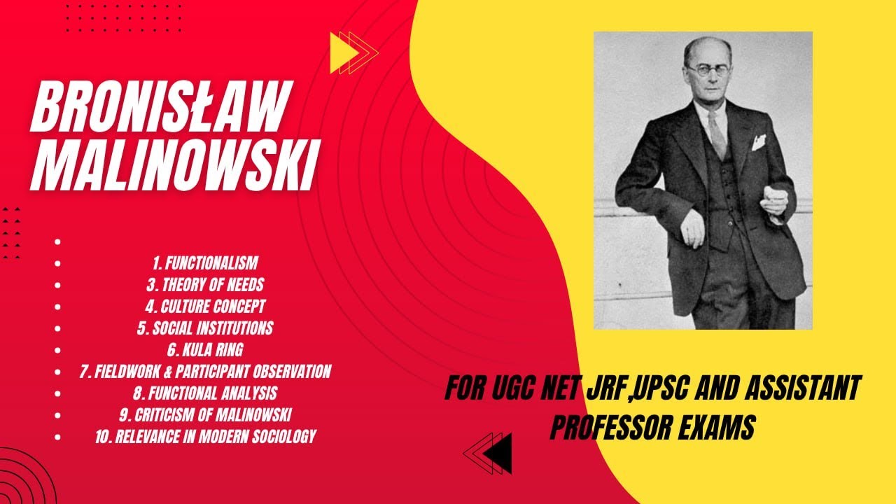Bronisław Malinowski Full Coverage| UGC NET / UPSC Sociology | Functionalism to Fieldwork
