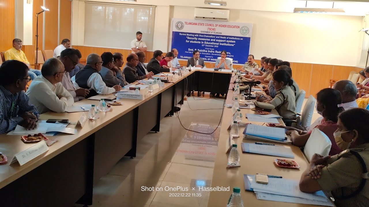 Telangana State Council of Higher Education is organizing a meeting Safety and Security of students.