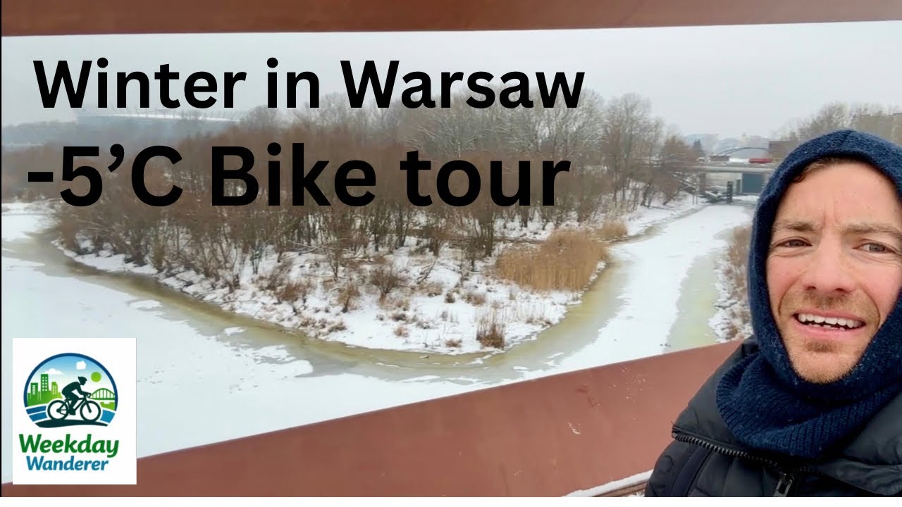‘Chill’ bike ride around Warsaw in Winter. Street art, architecture, urban geography