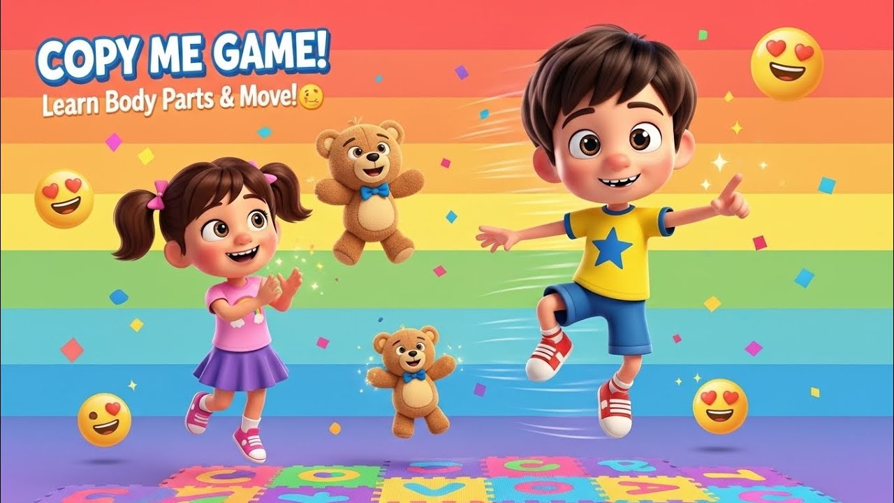 👏👀 Touch Your Nose & Clap Along! Fun Copy Me Game Song 🎵🧒 Learning Body Parts 🌟 | Kids Baby Zone1 😱🤔
