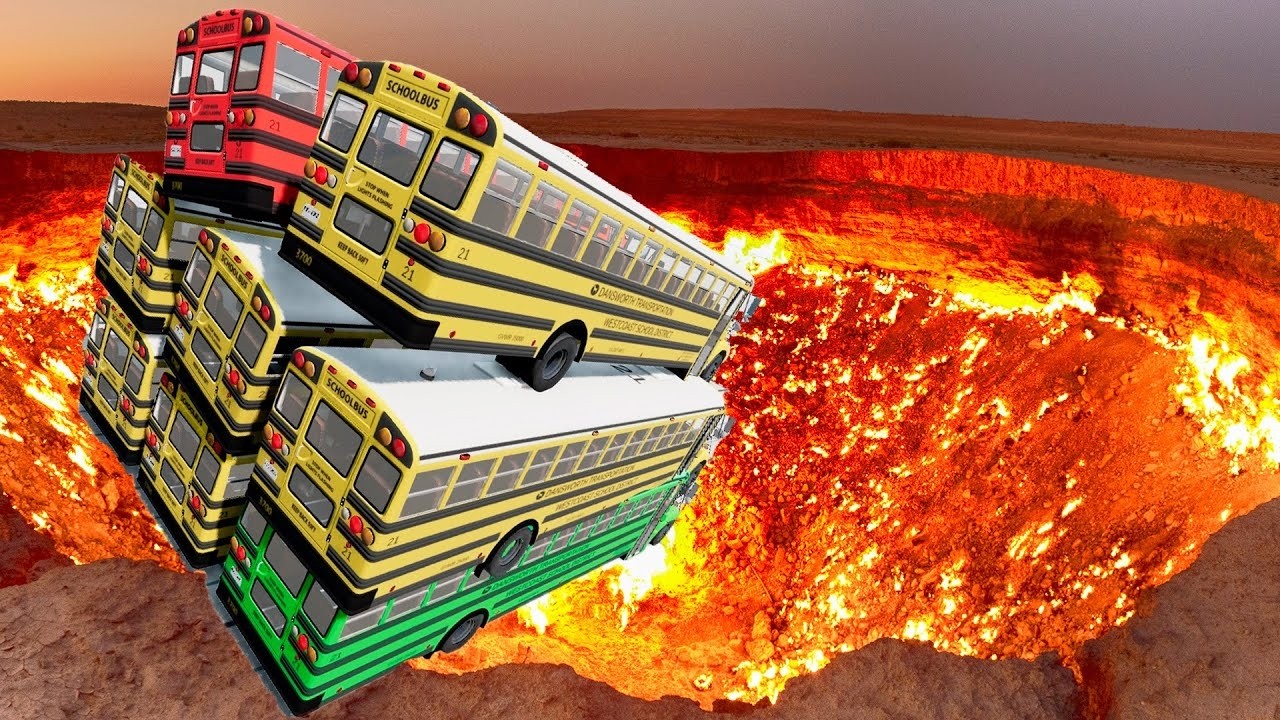 TOP 100 Crazy Bus Crashes – BeamNG Drive School Bus Crash & Jump Compilation
