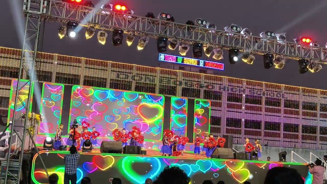 Pujyasritha&her classmates dance performance At donbosco school Guntupalli rubee jubilee celebration
