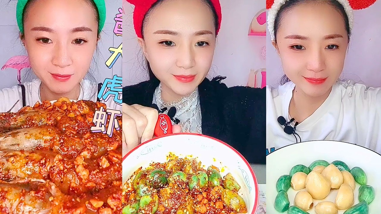 Spicy Shrimp, Pickled Garlic & Cucumbers Mukbang Trio