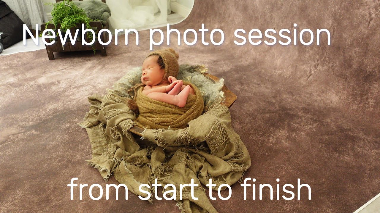 Newborn photo session behind the scenes from start to finish. Learn my workflow, wrapping and posing
