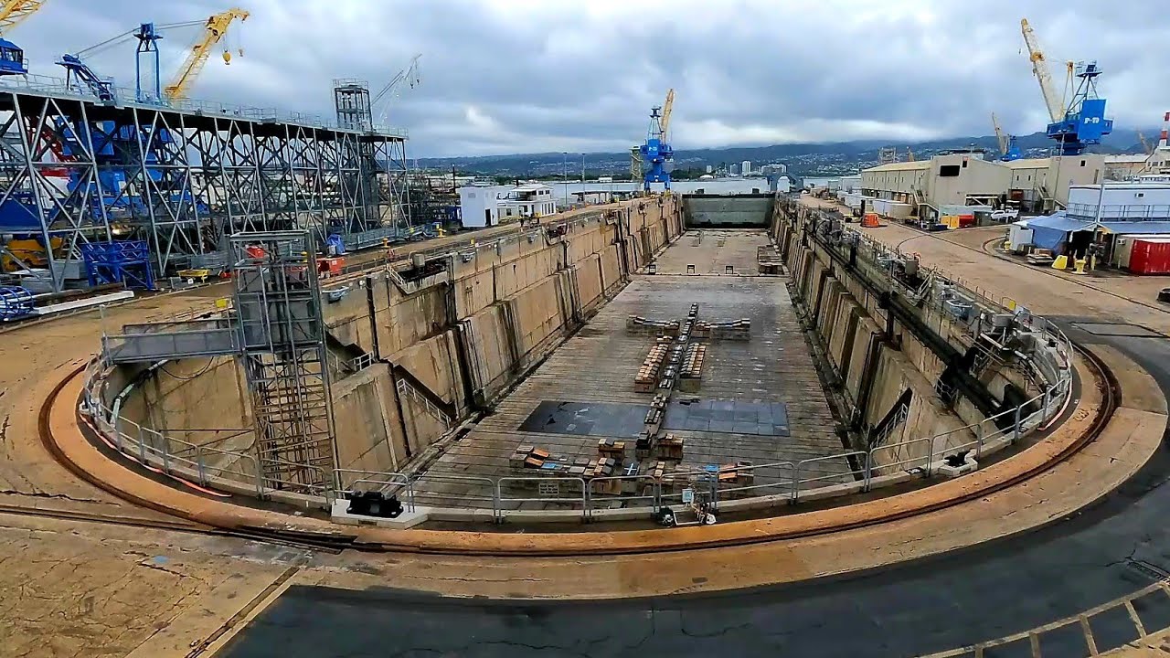Dry Dock Flooding for Docking Operations at Pearl Harbor&nbsp;