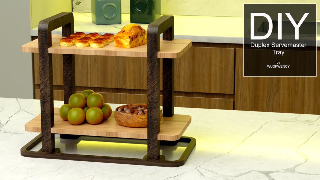 DIY Two-Tiered Wooden Serving Tray Plan : Scroll Saw and CNC Ready! Free Download Link Below ⬇️