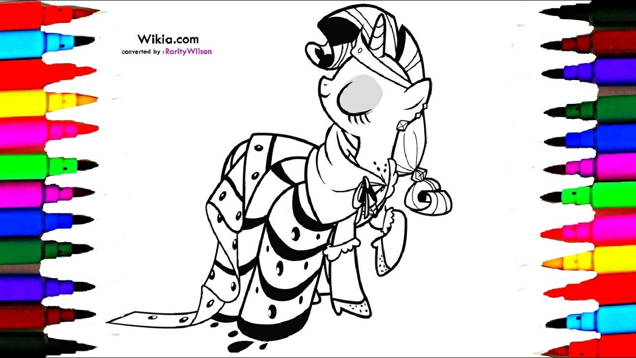 My Little Pony Princess Rarity Coloring Books l Coloring Pages and Learn Colors for kids