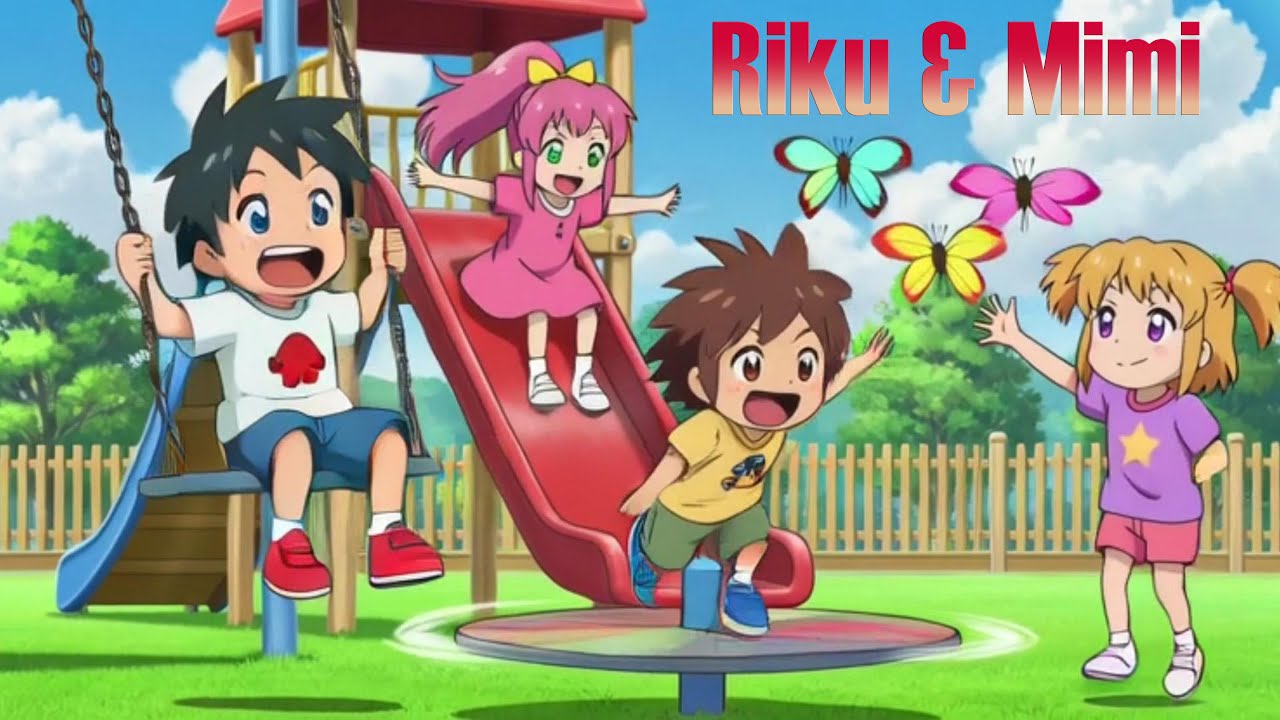 Riku & Mimi Magical Day 🌈 | Cute Kids Anime Cartoon Adventures | Fun Family Stories.