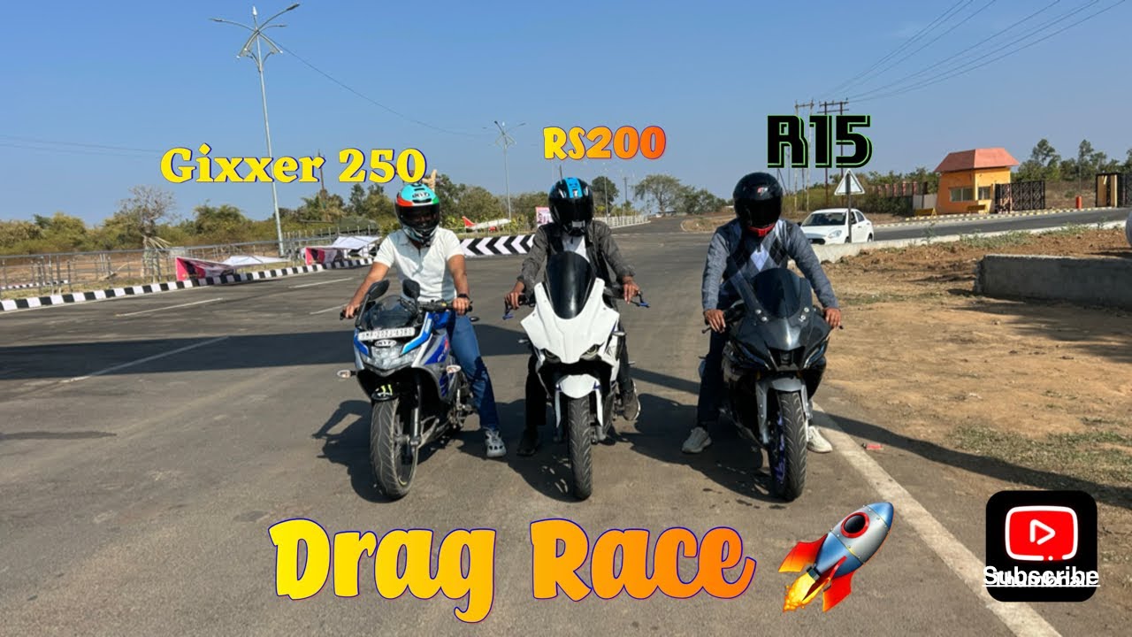 Ultimate Drag Race 🏁 Gixxer SF250 vs RS200 vs R15 | Full Speed Test 🔥