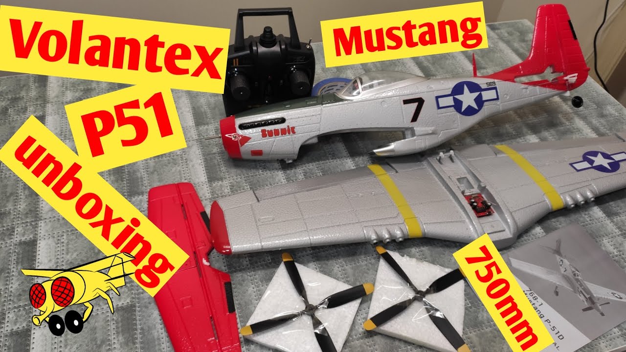RTF Volantex P-51D 750mm unboxing 768-1 RC plane warbird review