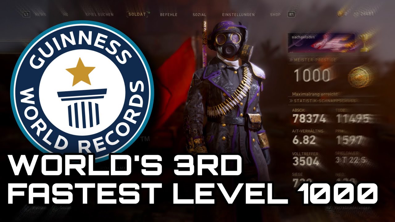 WORLD'S 3RD FASTEST LEVEL 1000 IN COD WW2 2023 ( FASTEST WAY TO GET MAX LEVEL IN COD WW2 )
