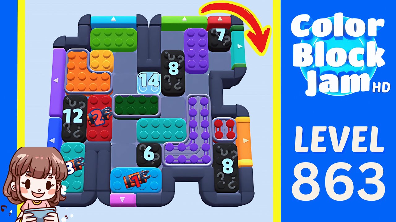 Color Block Jam Level 863 Solution Walkthrough