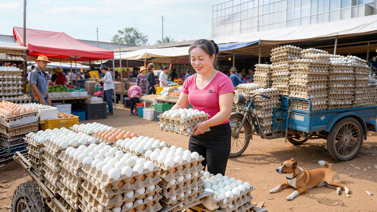 TIMELAPSE -- Harvesting Thousands of Eggs in the Forest — Use Truck Go to Countryside Market Sell