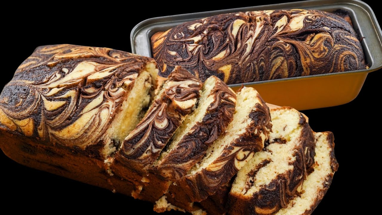 Marble Loaf Cake | Delightful and Soft Marble Cake | Beautifully Designed Marble Cake | N'Oven