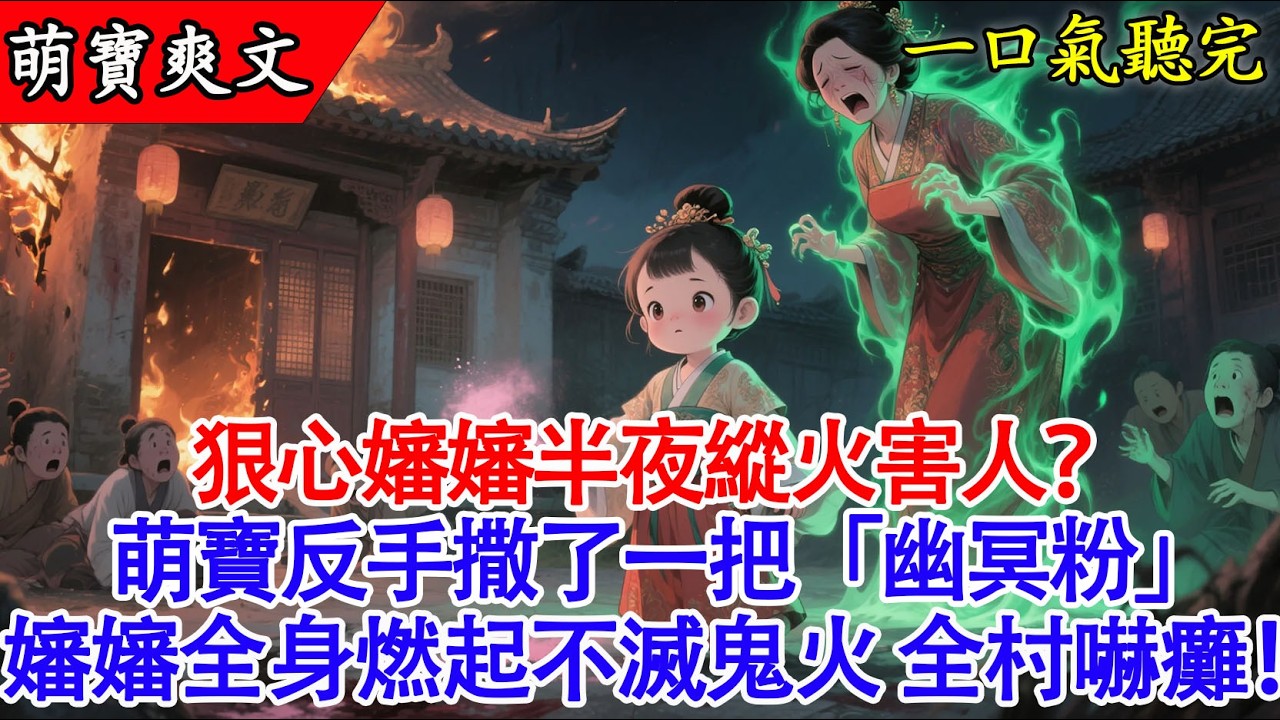 【完結小說】狠心嬸嬸半夜縱火害人？萌寶反手撒了一把「幽冥粉」，嬸嬸全身燃起不滅鬼火！全村嚇癱！#爽文 #有聲書 #萌娃 #萌寶 #小說 #原創