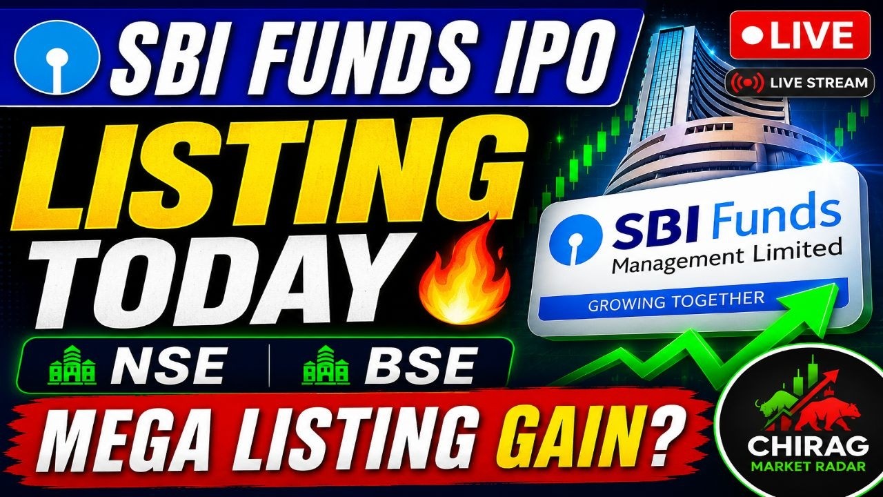 SBI Funds Management IPO Listing LIVE | SBI Funds IPO Listing Today | Share Price | NSE BSE Live