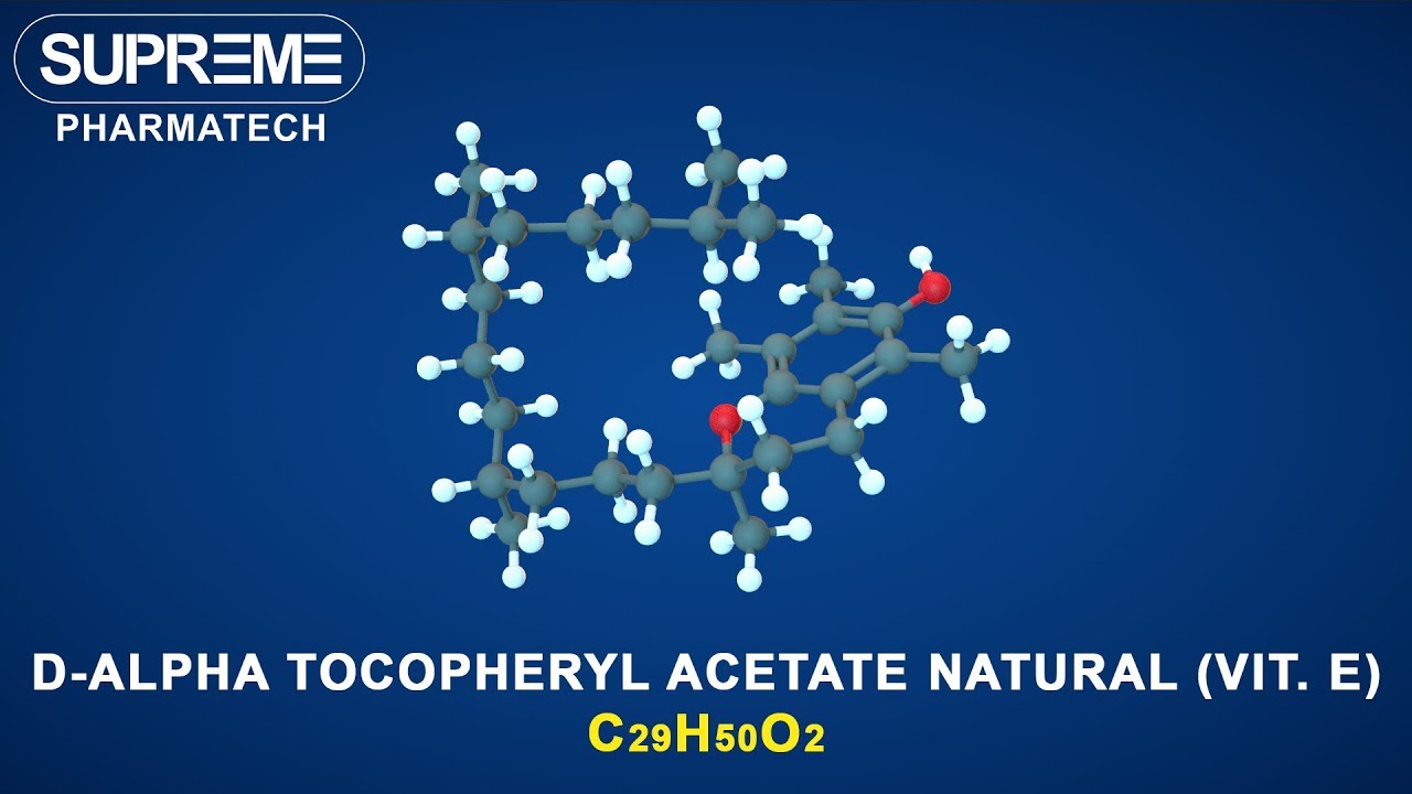 D-alpha tocopheryl acetate (natural vitamin E) | C29H50O2 | 3D molecule