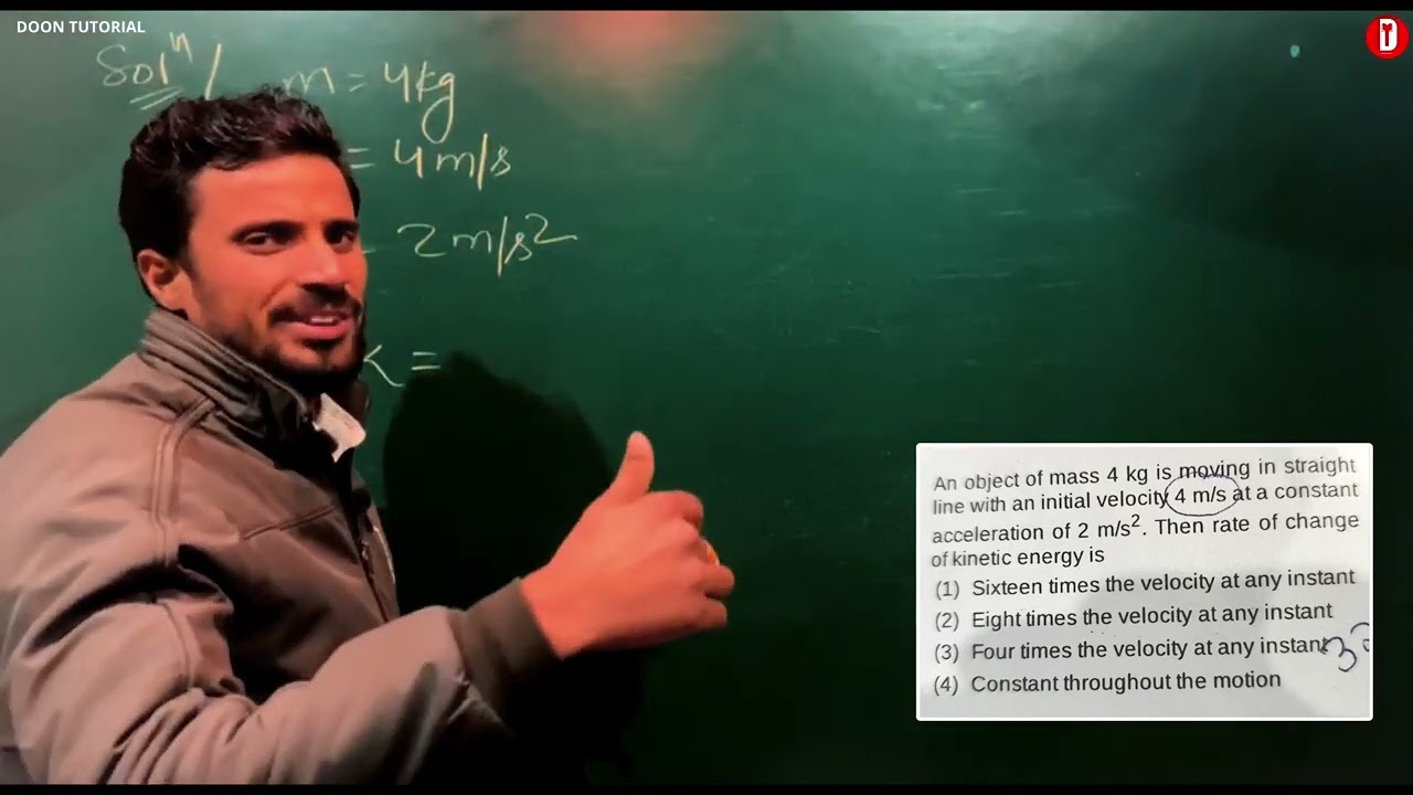 An object of mass 4 kg is moving in straight line with an initial velocity 4 m/s...QN 06