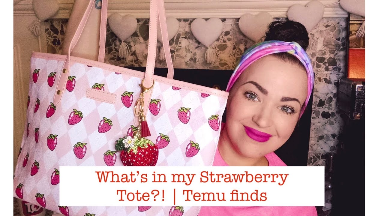 What's in my Strawberry Tote?! | Temu Finds