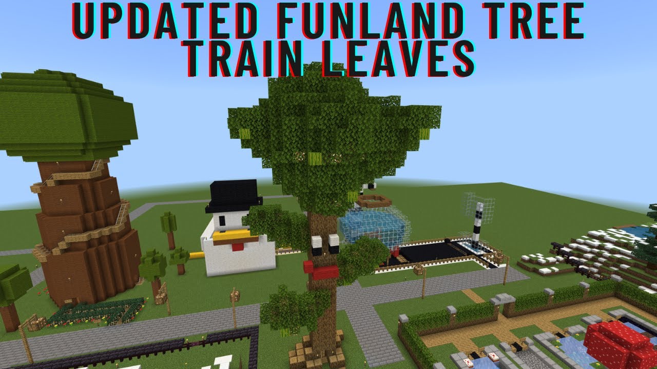 How To Build Stampy's Lovely World {260} Updated Funland Tree Train Leaves (Part 2)