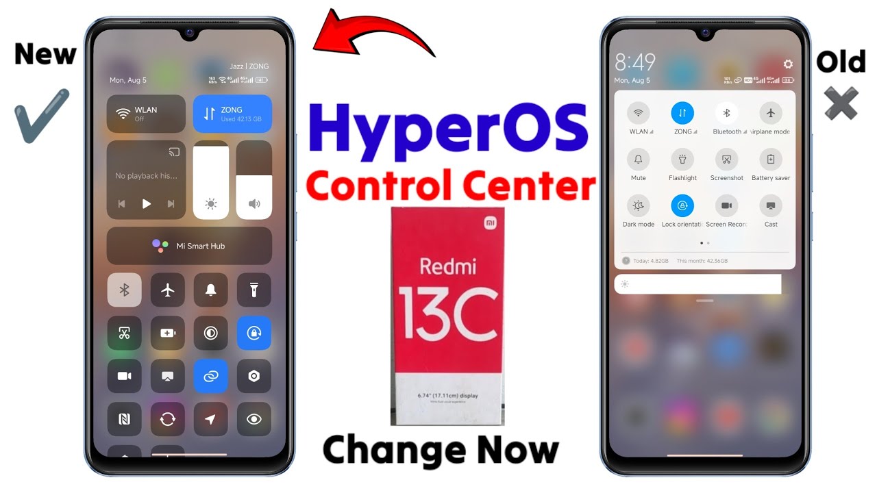 Центр управления HyperOS для Redmi 13C: включите сейчас — как изменить новый центр управления Red...