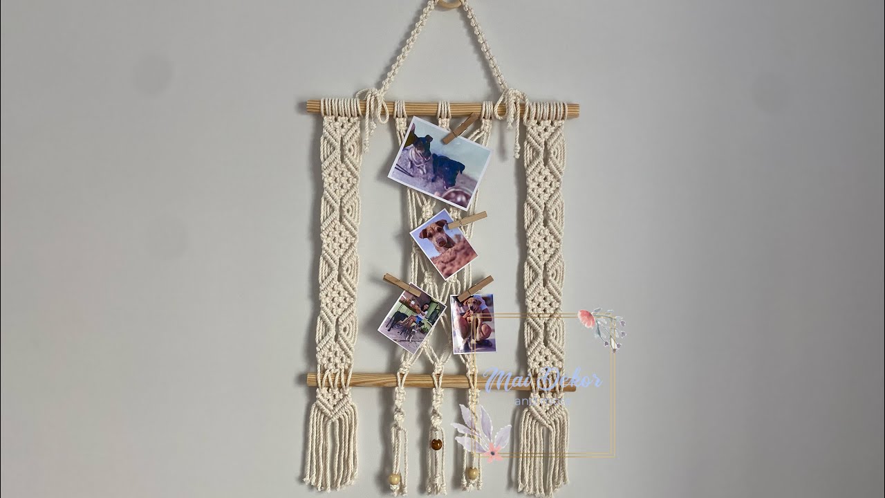 Boho Wall Photo Hanger/ Wall Gallery for Home and Wedding/ Macrame Picture Display