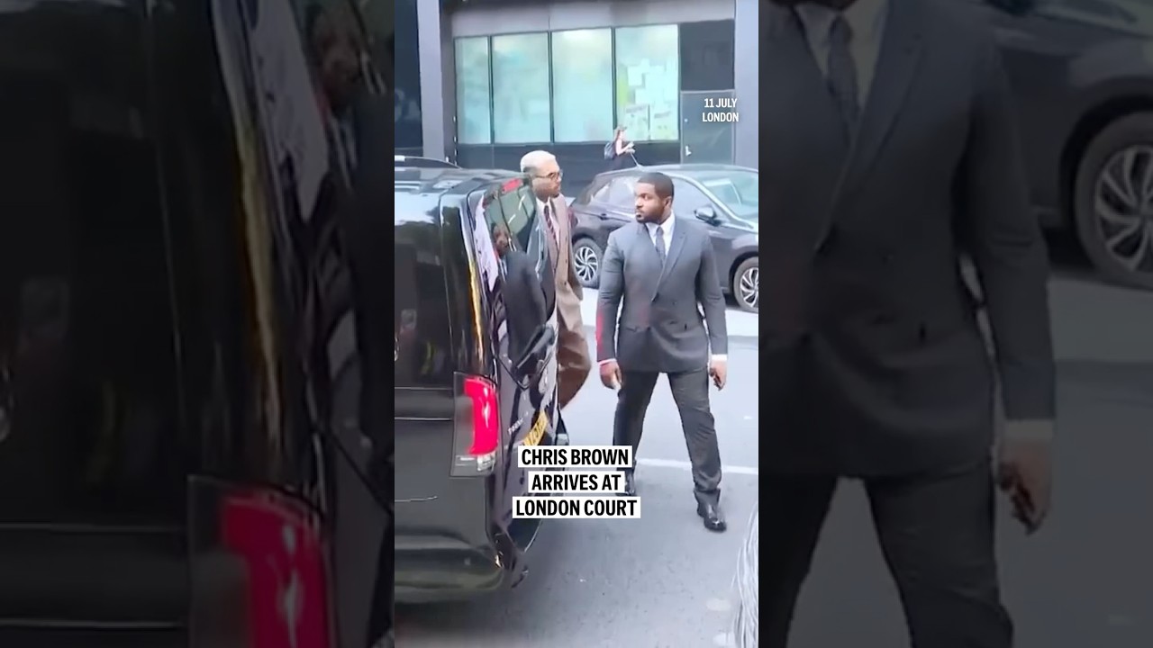 Chris Brown arrives at London court