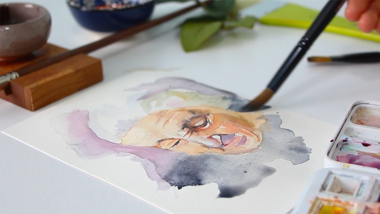 Watercolor portrait painting  elderly women / Suluboya Portre &Ccedil;alışması
