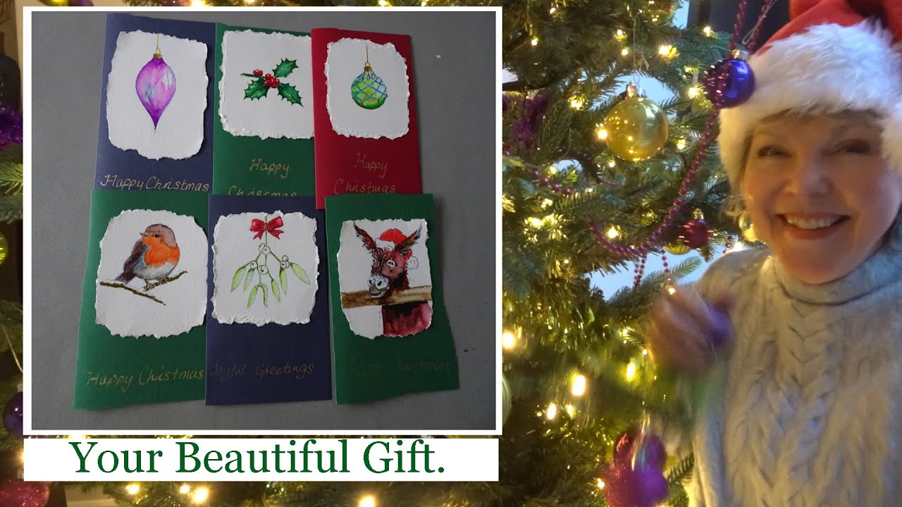 Paint your own Christmas cards- with some help from me and some music.
