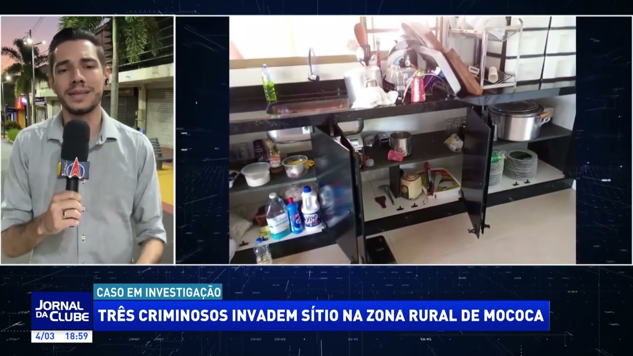 Três criminosos invadem sítio na Zona Rural de Mococa - Jornal da Clube 2ª Edição (04/03/2026)
