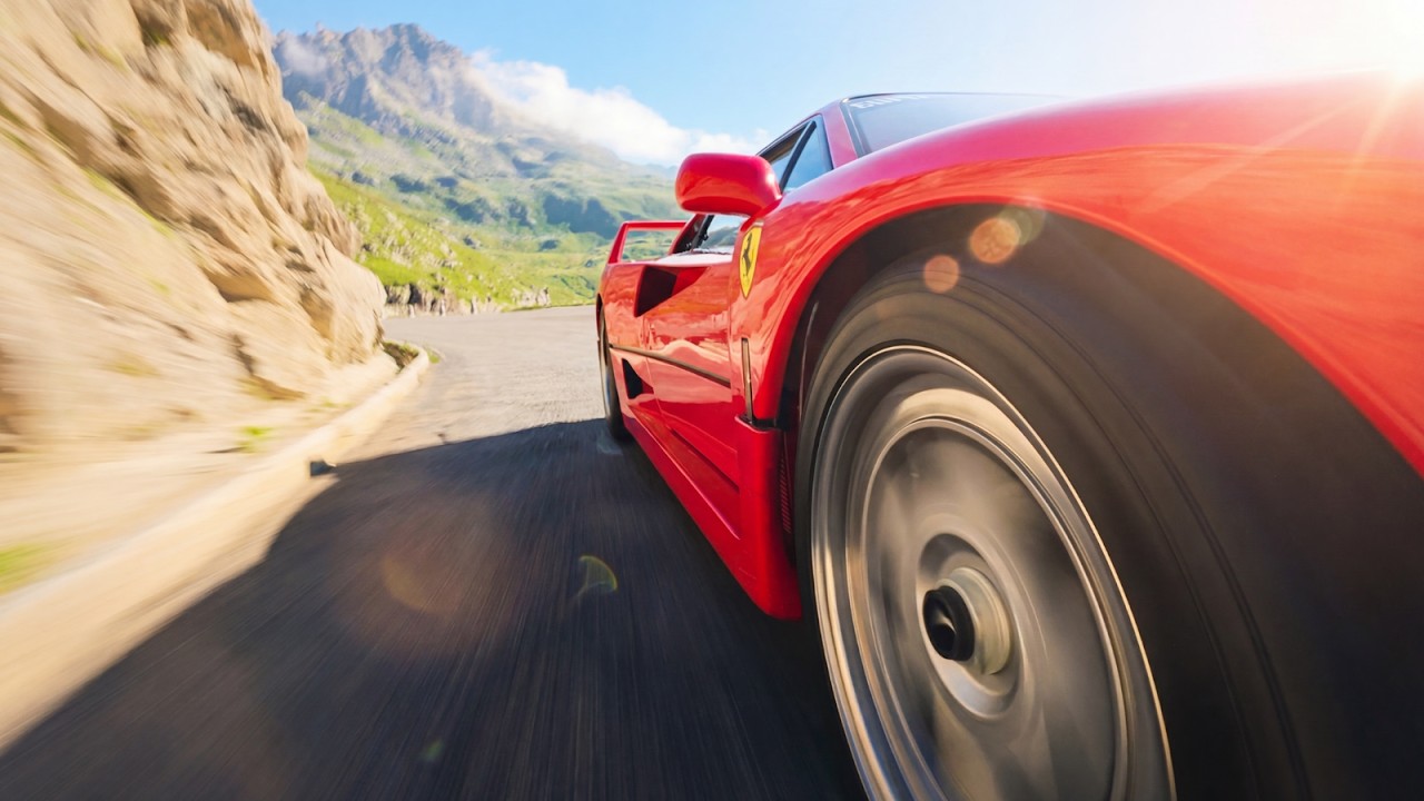 Вы едете на Ferrari F40 на полной скорости по швейцарским Альпам.