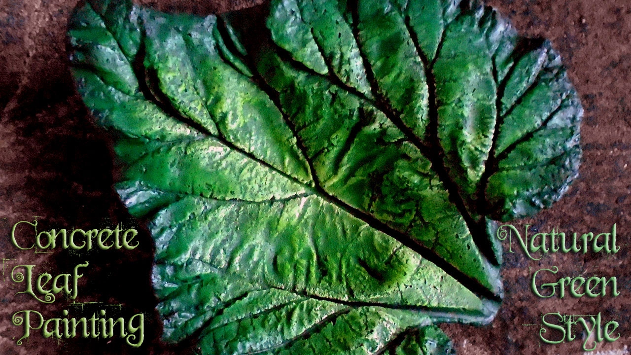 Concrete Leaf Painting | Natural Green Style