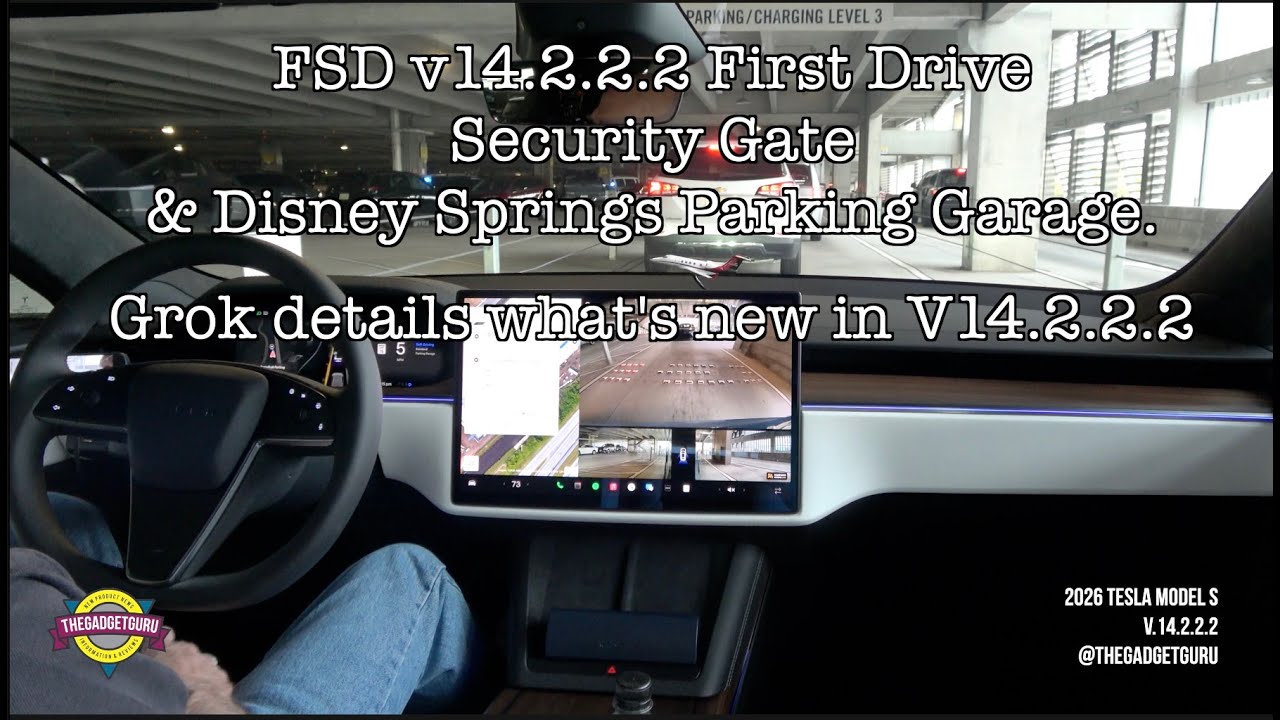 Первый тест-драйв Tesla Model S 2026 года — FSD v14.2.2.2. Как она справляется с парковкой в ​​га...