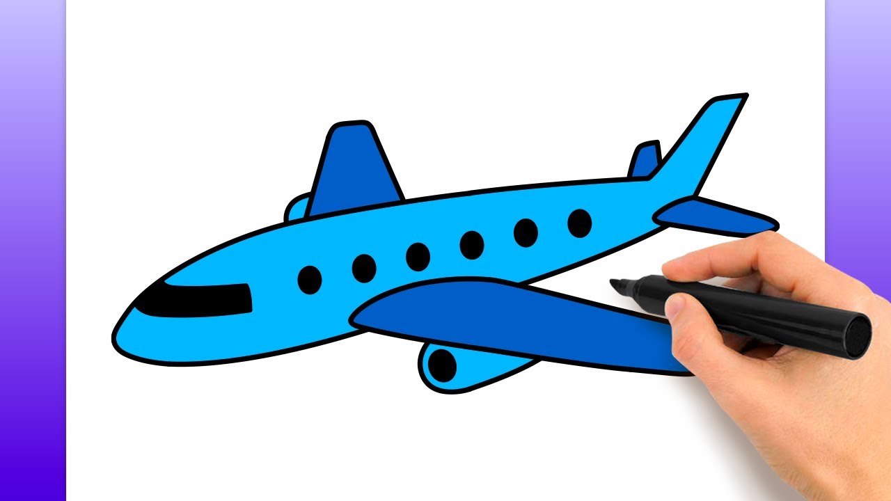 Cómo Dibujar Un Avión (Tutorial De Dibujo Fácil)