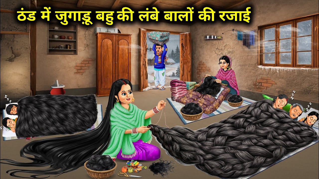 ठंड में जुगाड़ू बहु की लंबे बालों की रजाई || A Resourceful Daughter-In-Law’s Hair Quilt In winter”