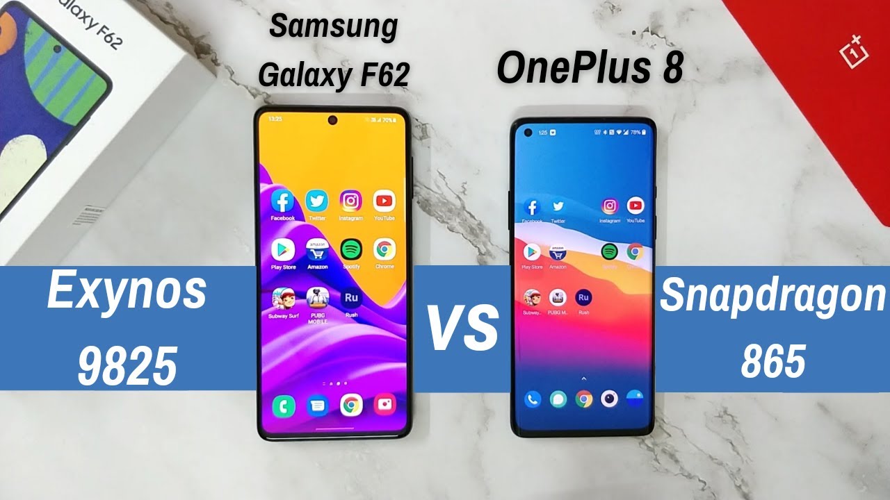 Exynos 9825 Faster than Snapdragon 865?! 😱 🔥 | Samsung Galaxy F62 vs OnePlus 8 SPEED TEST