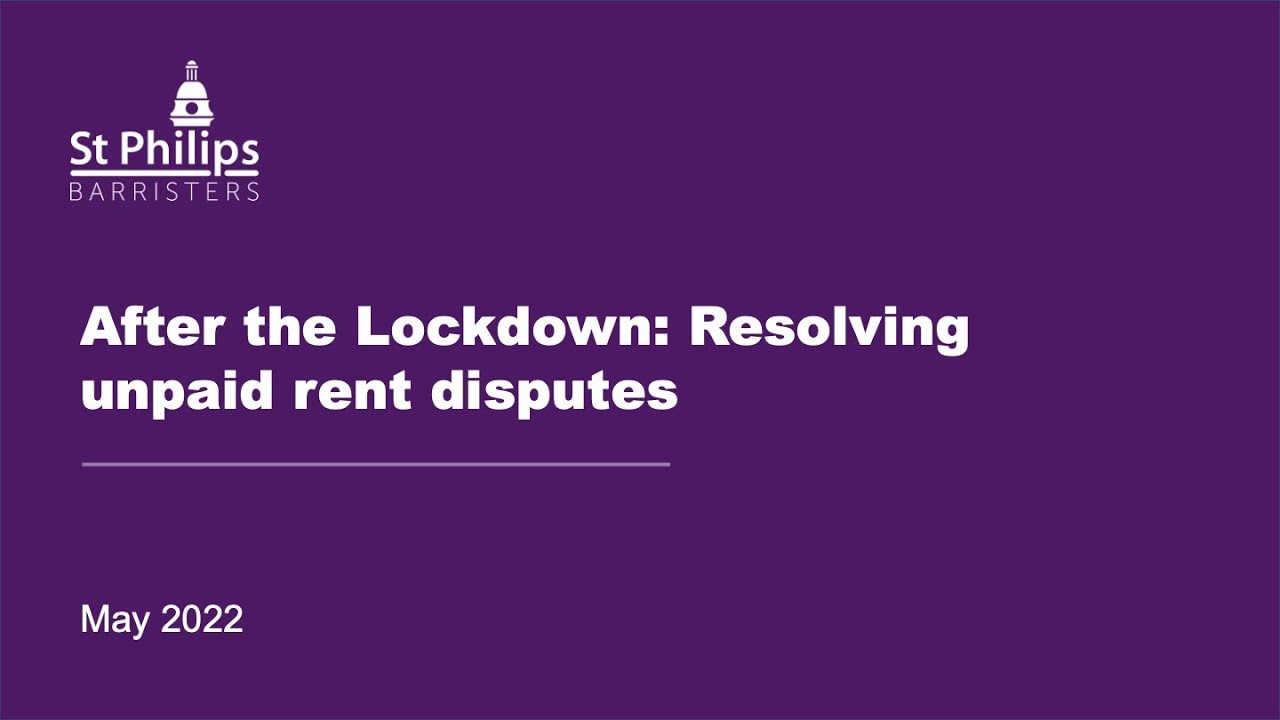 After the Lockdown: Resolving unpaid rent disputes