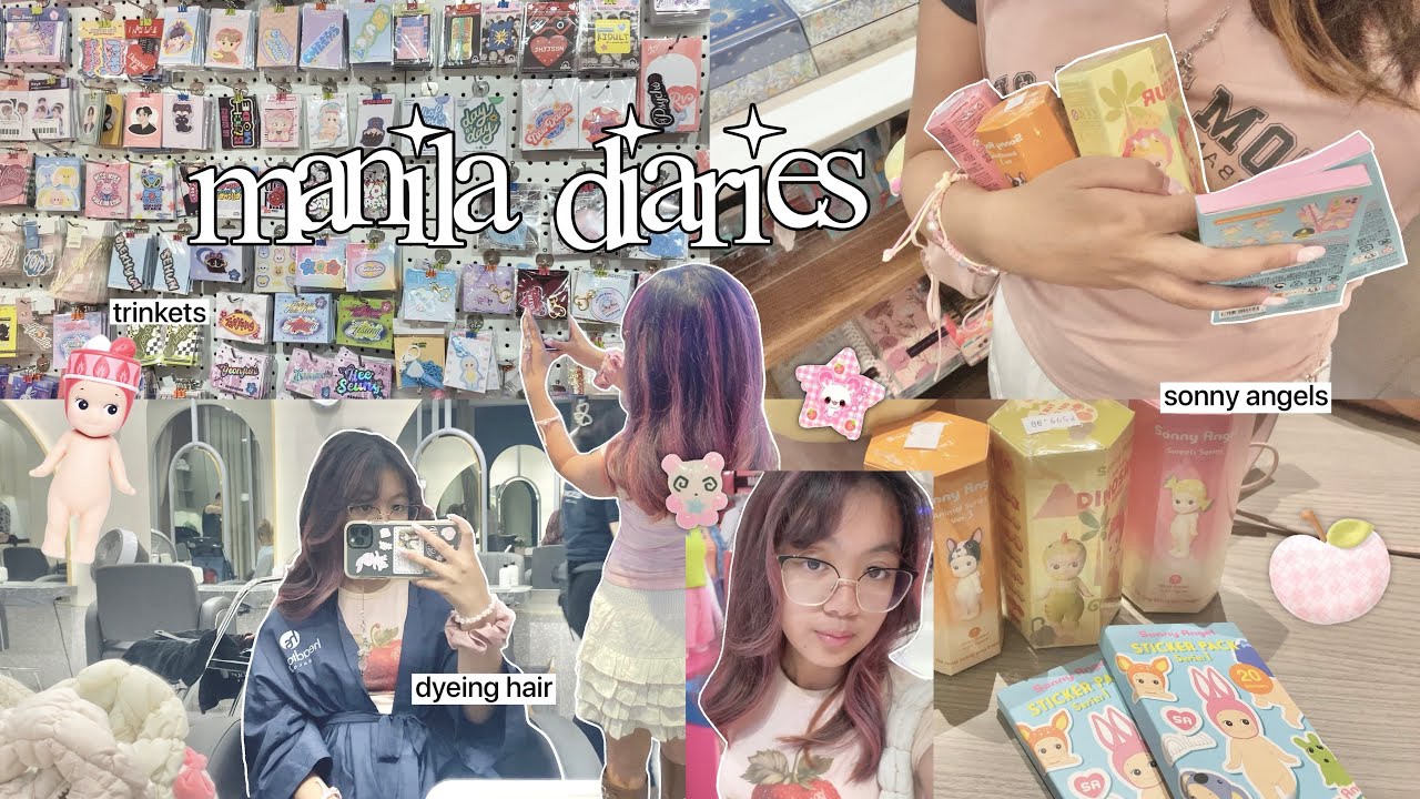 MANILA DIARIES 🎀⋆⑅˚₊ ; final days in ph, dyeing hair, sonny angel unboxings, greenhills shopping