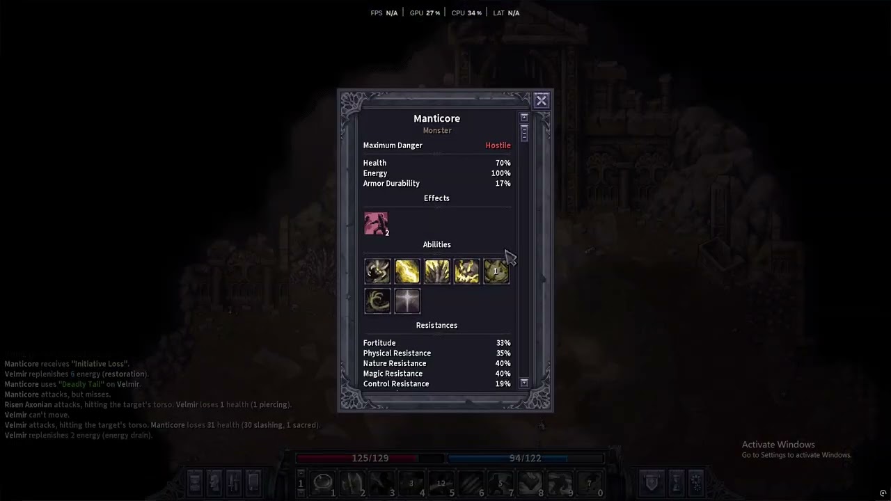 Stoneshard Permadeath - 2h Axe vs Chimera boss