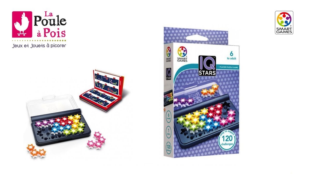 IQ Stars jeu - Jeu de voyage pour jouer seul - Smartgames - lapouleapois.fr