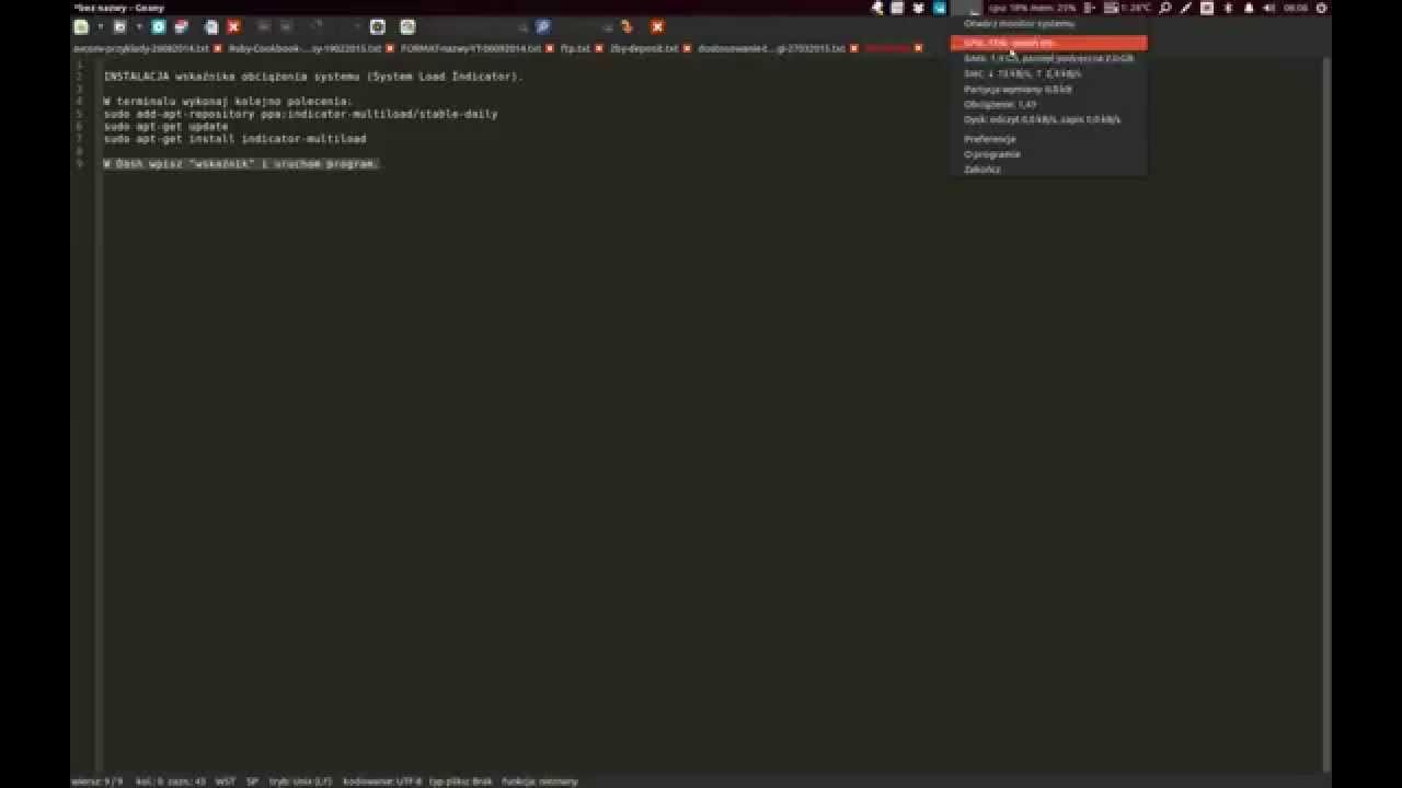 Ubuntu 14.04. INSTALACJA wskaźnika obciążenia systemu [UB-MO-001]