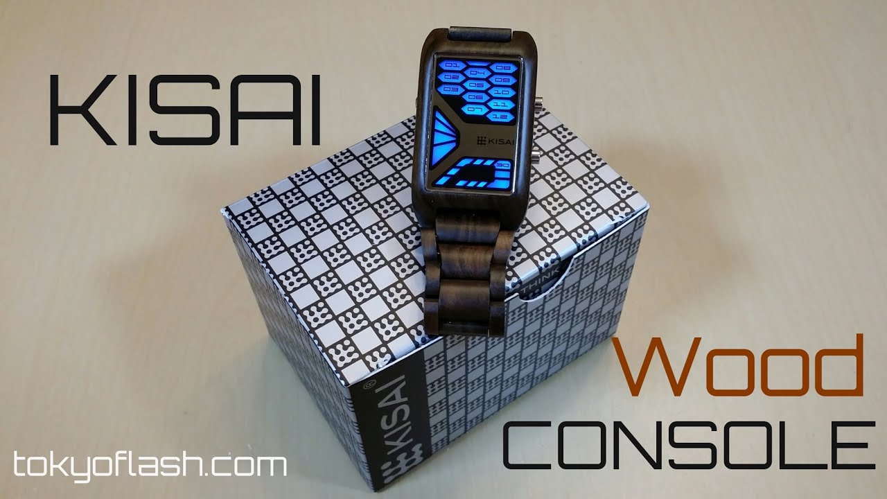 Kisai Console Wood Blue Led Watch - Unboxing - Tokyoflash.com